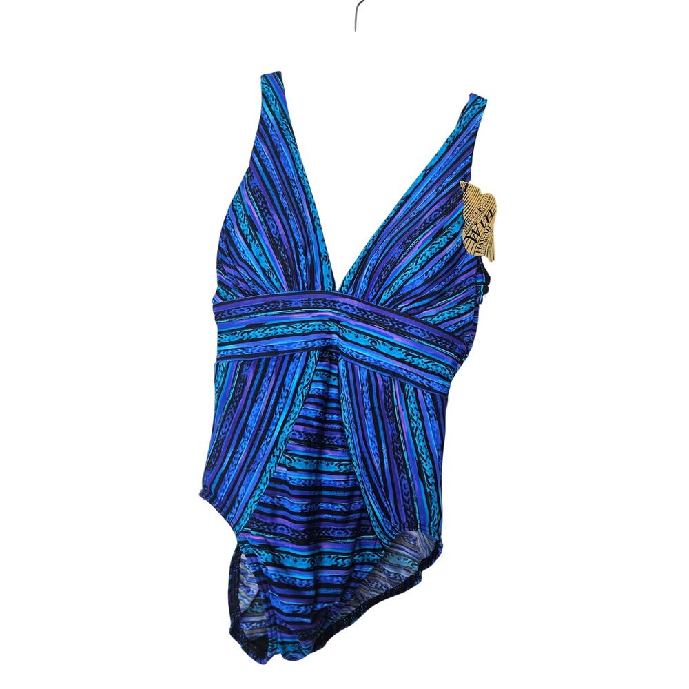 NEW Miraclesuit Odyssey 10 Blue Slimming 1 Piece Swimsuit No Wire Coastal - Picture 3 of 8